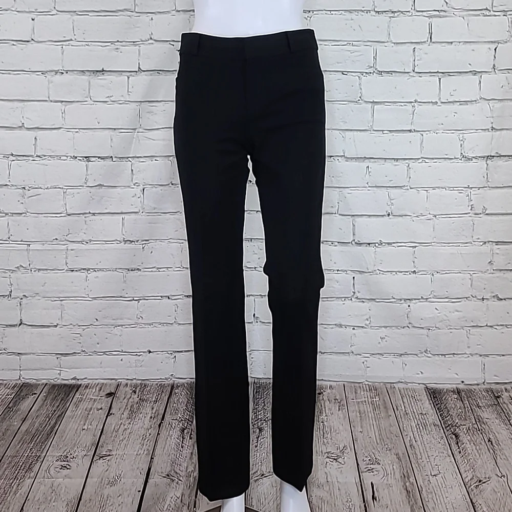 Banana Republic Classic Mid-Rise Straight Leg Flat Front Sloan Trouser in Black